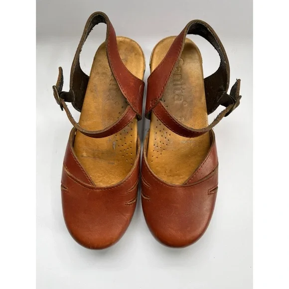 Sanita Rust Leather Clogs Women’s Size 39 - Picture 2 of 6